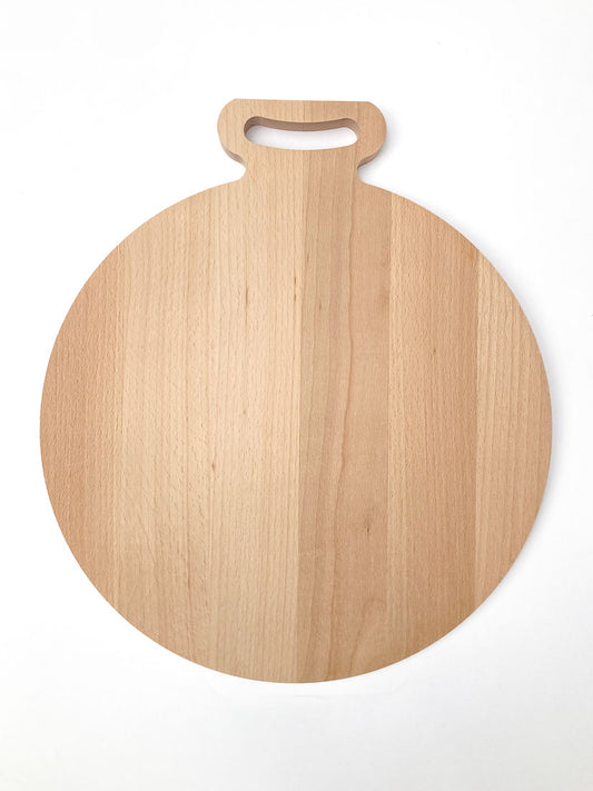 Borrelplank Torno - 40cm Doorsnede - Rond - Beukenhout - Met tekst of logo gravering - houtensnijplankenmetlogo.nl