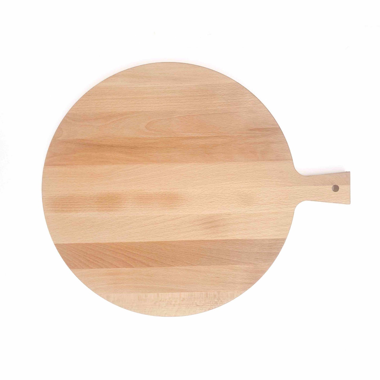 Serveerplank Redonda XXL met Handvat - 50cm Doorsnede - Beukenhout - houtensnijplankenmetlogo.nl