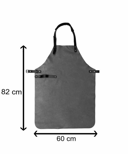 Leren BBQ Schort met naam of logo - Zwart - houtensnijplankenmetlogo.nl