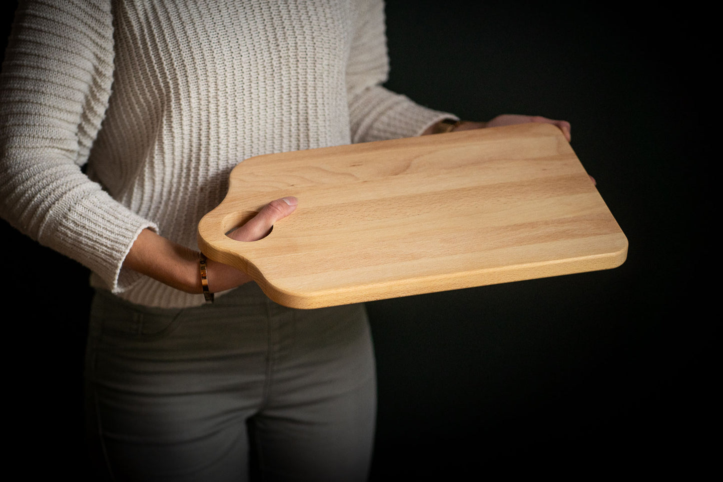 Snijplank - Borrelplank Javea - Met naam, tekst of logo gravering - 41,5 cm x 24 cm - houtensnijplankenmetlogo.nl
