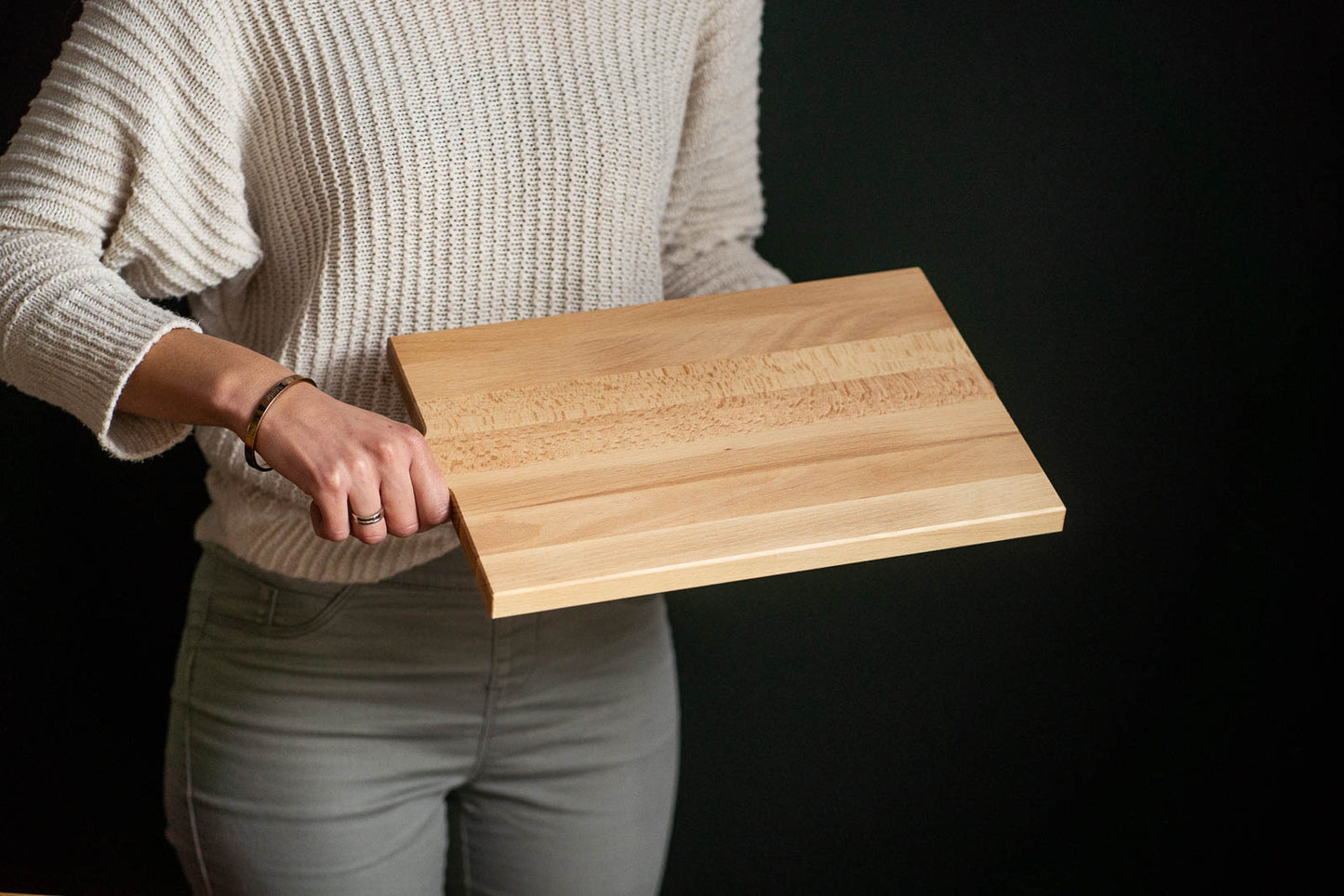 Snijplank - Borrelplank Traditional Large - Met tekst of logo gravering - 41,5 cm x 24 cm - houtensnijplankenmetlogo.nl