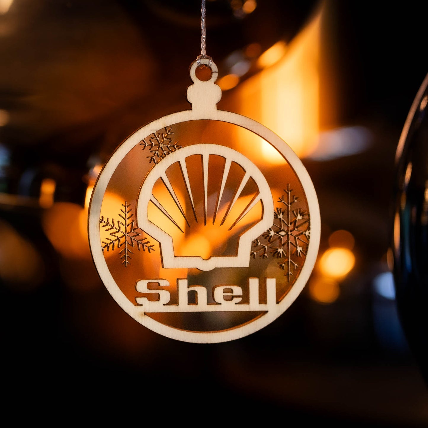 Kerstbal met Logo - Bedrijfslogo - Hout