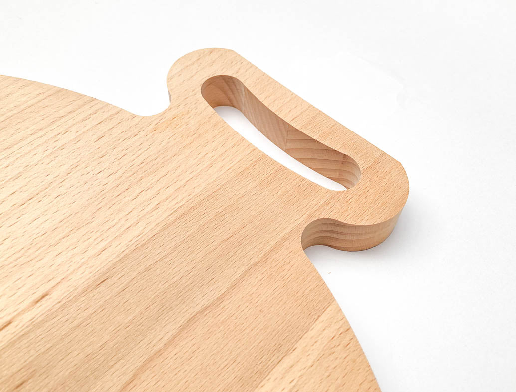 Borrelplank Torno - 40cm Doorsnede - Rond - Beukenhout - Met tekst of logo gravering - houtensnijplankenmetlogo.nl