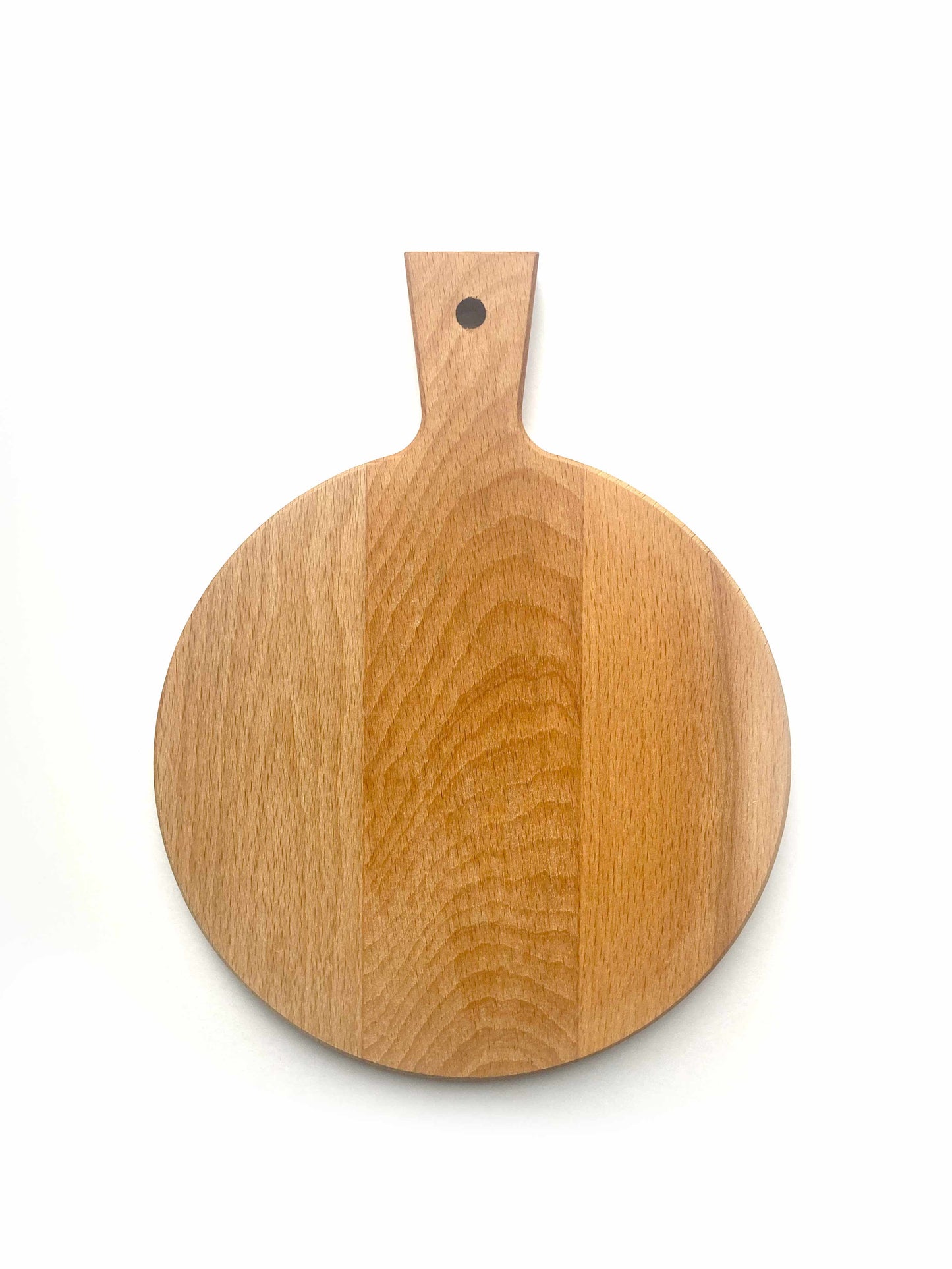 Kaasplank - Borrelplank Rondita met Handvat - 20cm Doorsnede - Met naam, tekst of logo gravering - Beukenhout - houtensnijplankenmetlogo.nl