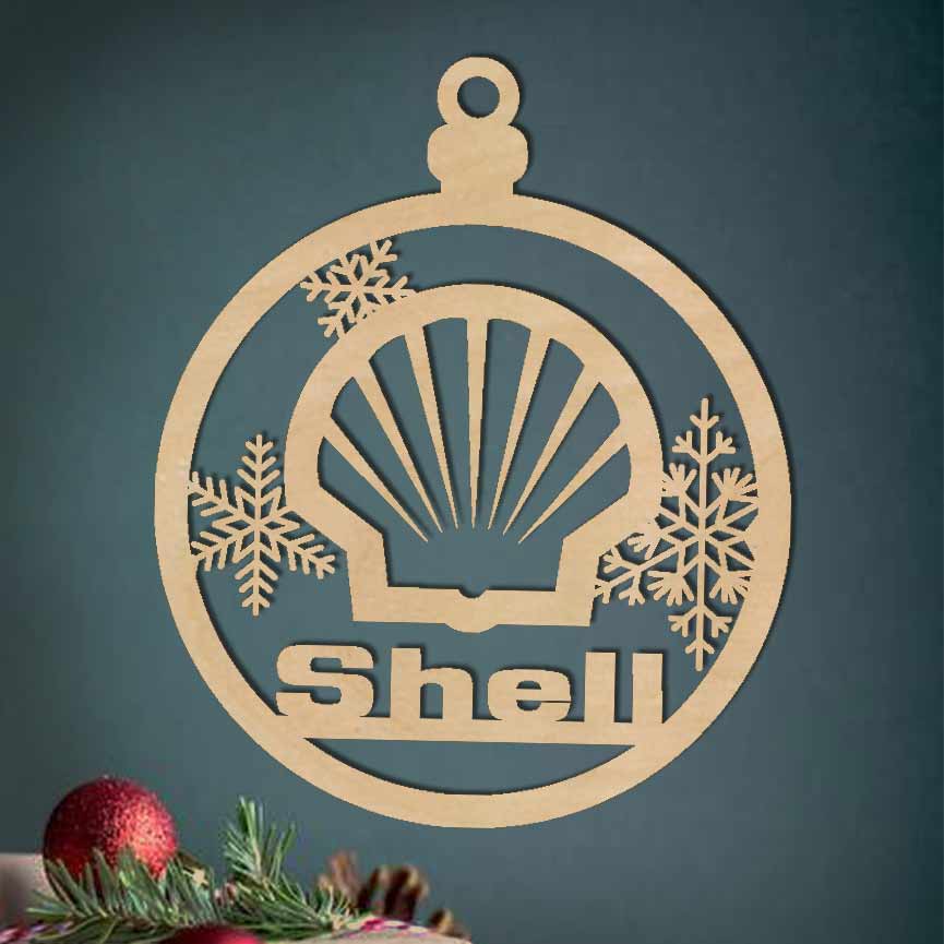 Kerstbal met Logo - Bedrijfslogo - Hout