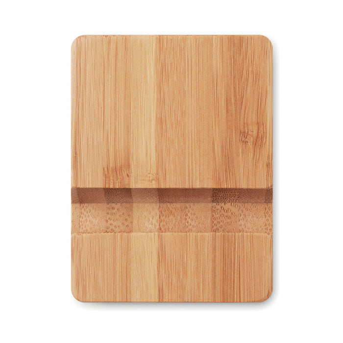 Bamboe Telefoonhouder met Naam of Logo Gegraveerd | Gepersonaliseerd Bureau-accessoire